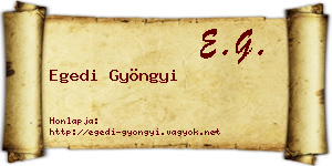 Egedi Gyöngyi névjegykártya